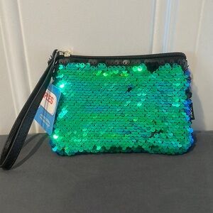 New Reversible Sequins Pouch With Zipper